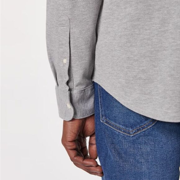 Abercrombie & Fitch Long-Sleeve Knit Performance Button-Up Shirt Thermal XL - Picture 5 of 14